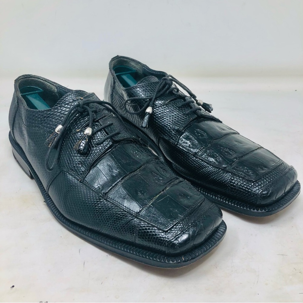 David Eden Crocodile Lizard Derby Oxfords